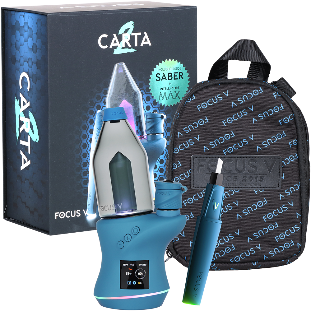Focus V Carta 2 MAX Electric Dab Rig & Saber Hot Knife Deluxe Kit Focus V Midnight Vaporizers - Tophatter Daily Deals