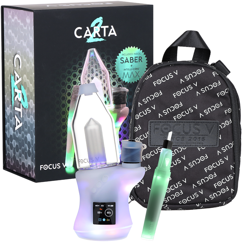 Focus V Carta 2 MAX Electric Dab Rig & Saber Hot Knife Deluxe Kit Focus V Limited Edition Clear Vaporizers - Tophatter Daily Deals