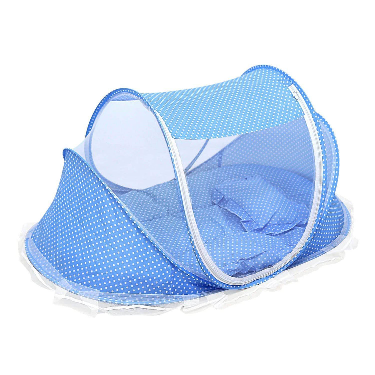 Foldable Baby Travel Bed Blue Baby Gear - Tophatter Daily Deals
