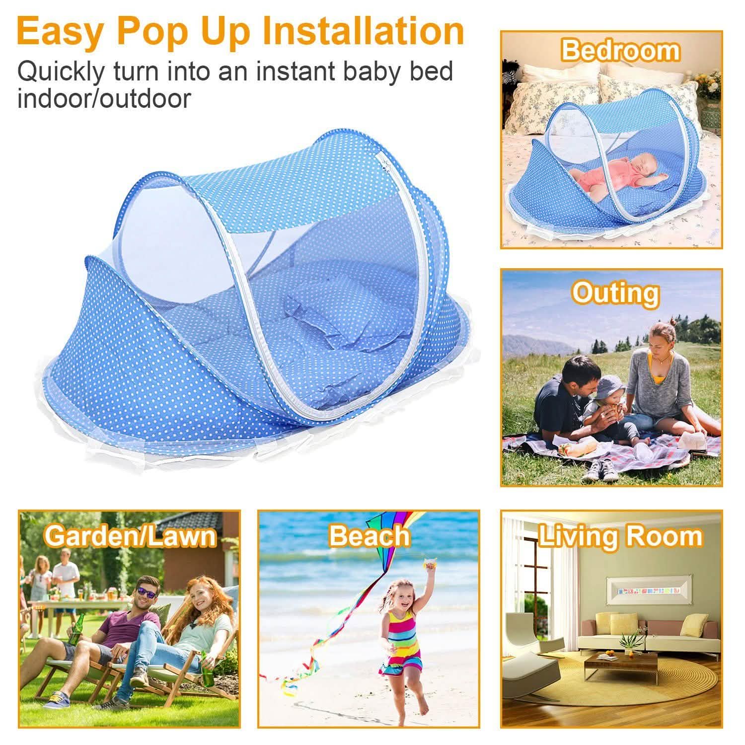 Foldable Baby Travel Bed Baby Gear - Tophatter Daily Deals