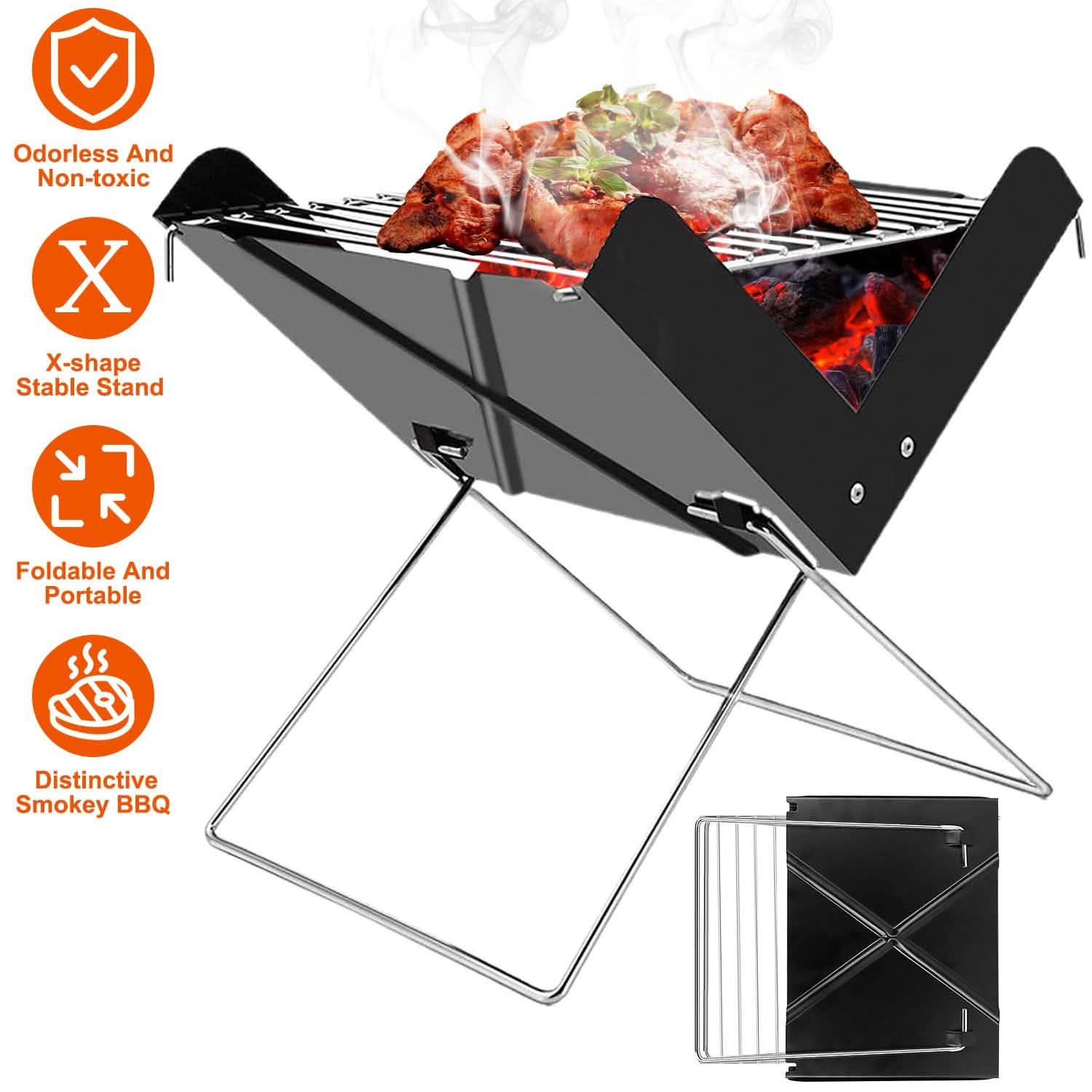 Foldable BBQ Grill Outdoor Recreation - Tophatter Daily Deals
