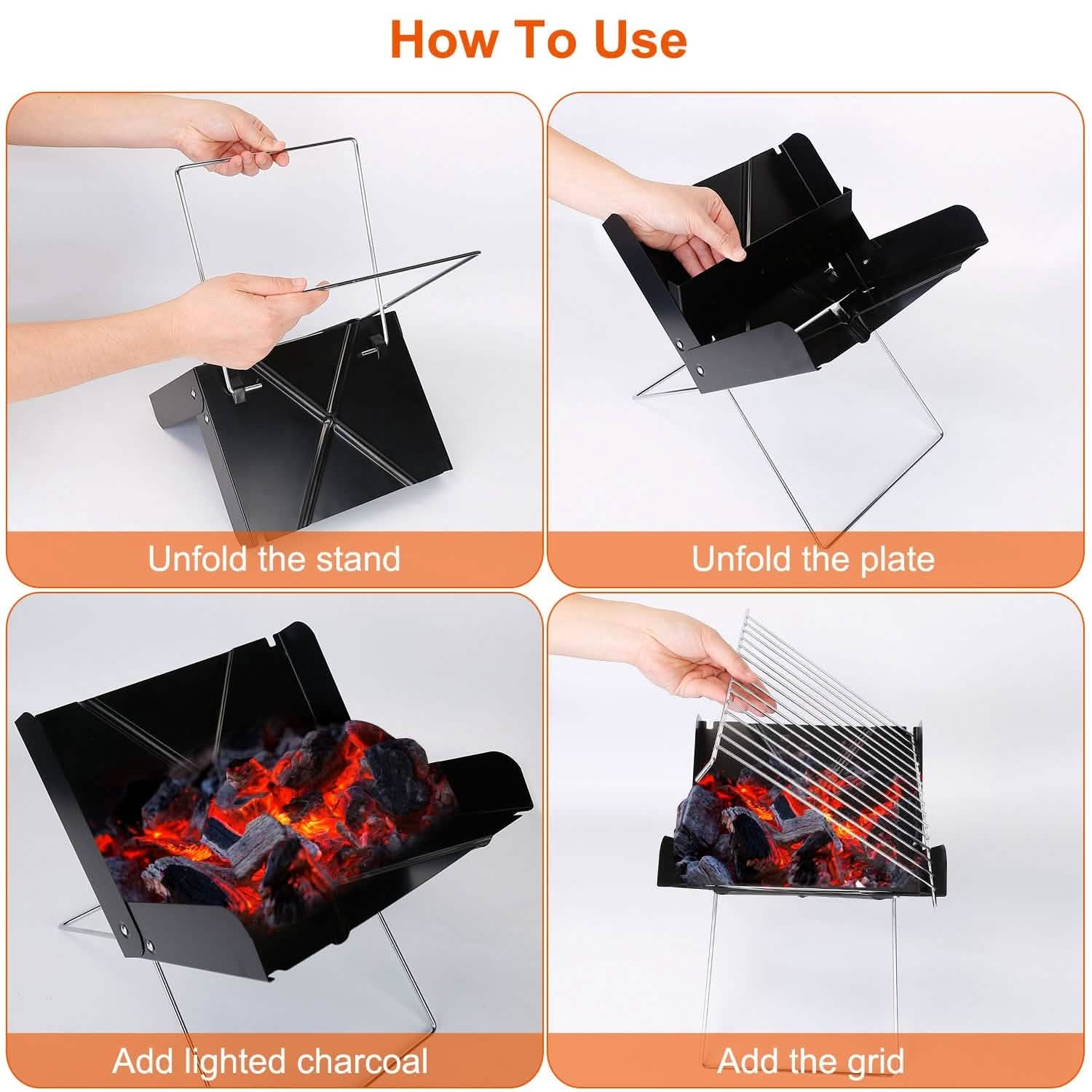 Foldable BBQ Grill Outdoor Recreation - Tophatter Daily Deals