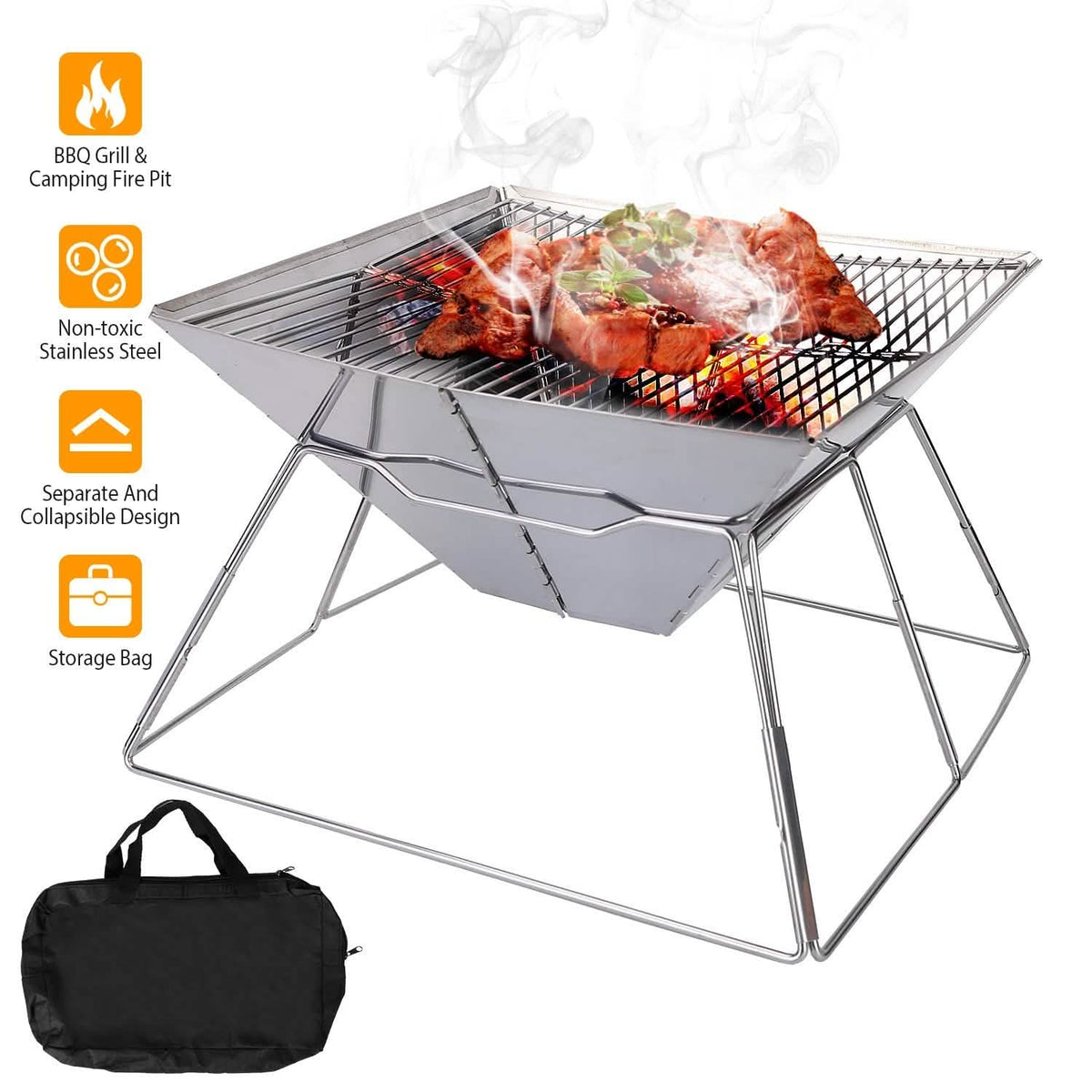 Foldable BBQ Grill Outdoor Recreation - Tophatter Daily Deals