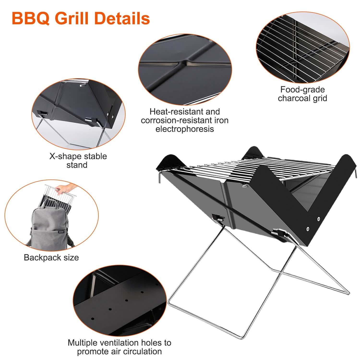 Foldable BBQ Grill Outdoor Recreation - Tophatter Daily Deals