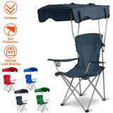 Foldable Beach Canopy Chair Sun Protection with Cup Holder Outdoor Recreation - Tophatter Daily Deals