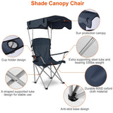 Foldable Beach Canopy Chair Sun Protection with Cup Holder Outdoor Recreation - Tophatter Daily Deals