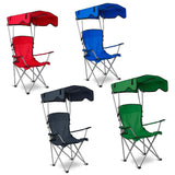 Foldable Beach Canopy Chair Sun Protection with Cup Holder Outdoor Recreation - Tophatter Daily Deals