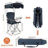 Foldable Beach Canopy Chair Sun Protection with Cup Holder Outdoor Recreation - Tophatter Daily Deals