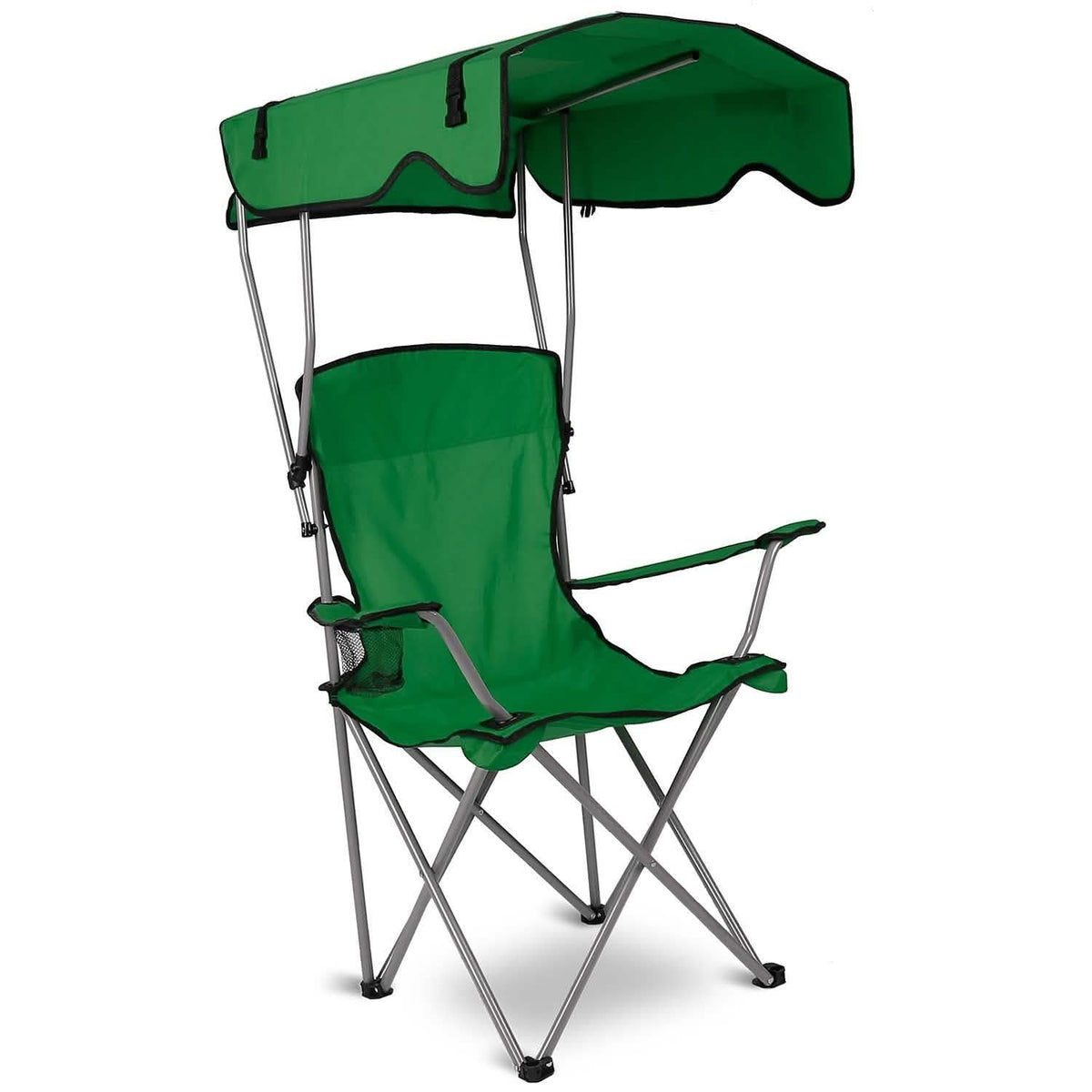 Foldable Beach Canopy Chair Sun Protection with Cup Holder Green Outdoor Recreation - Tophatter Daily Deals