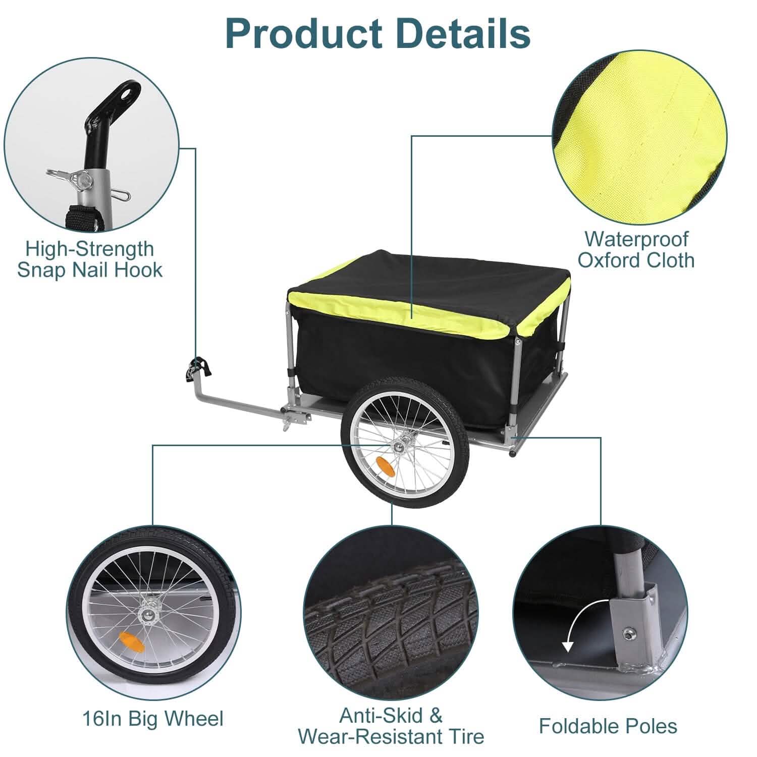 Foldable Bicycle Cargo Wagon Trailer Outdoor Recreation - Tophatter Daily Deals