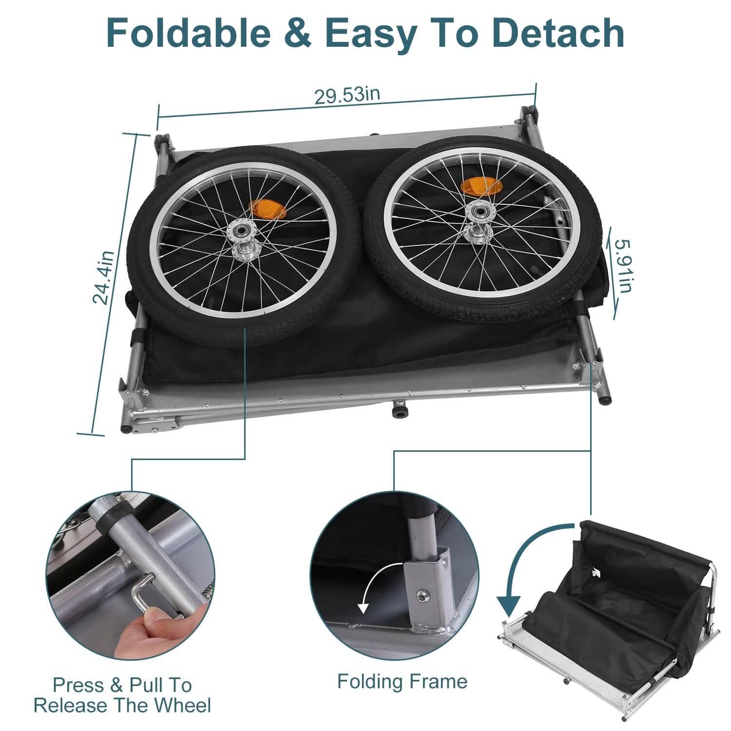 Foldable Bicycle Cargo Wagon Trailer Outdoor Recreation - Tophatter Daily Deals