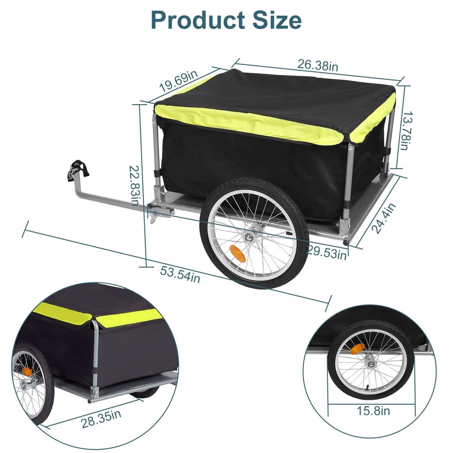 Foldable Bicycle Cargo Wagon Trailer Outdoor Recreation - Tophatter Daily Deals