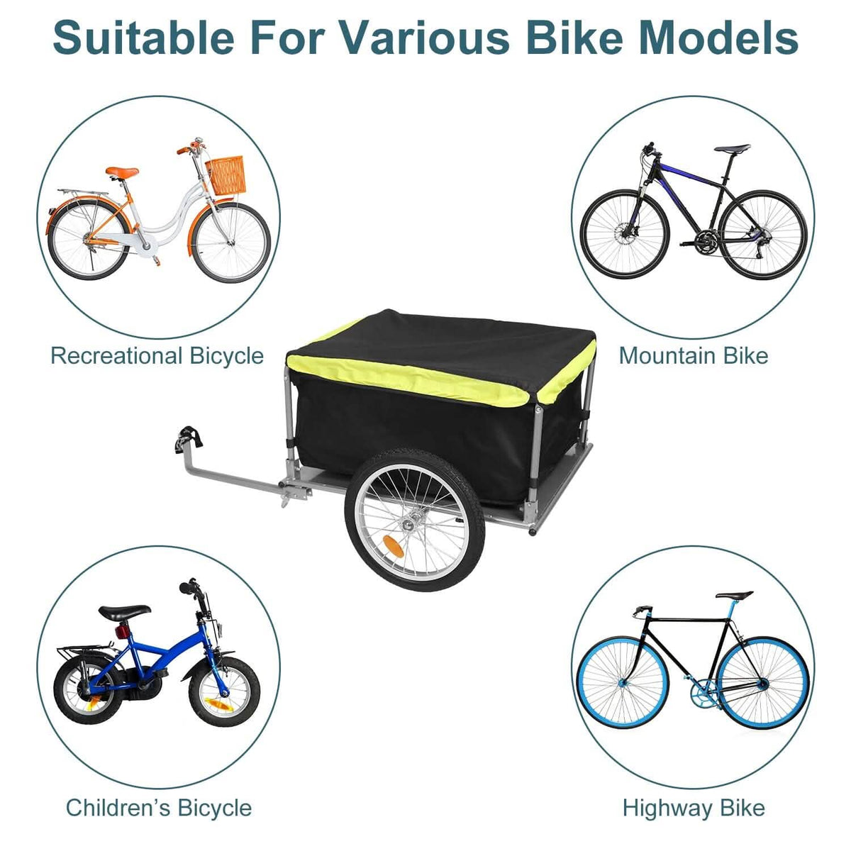 Foldable Bicycle Cargo Wagon Trailer Outdoor Recreation - Tophatter Daily Deals