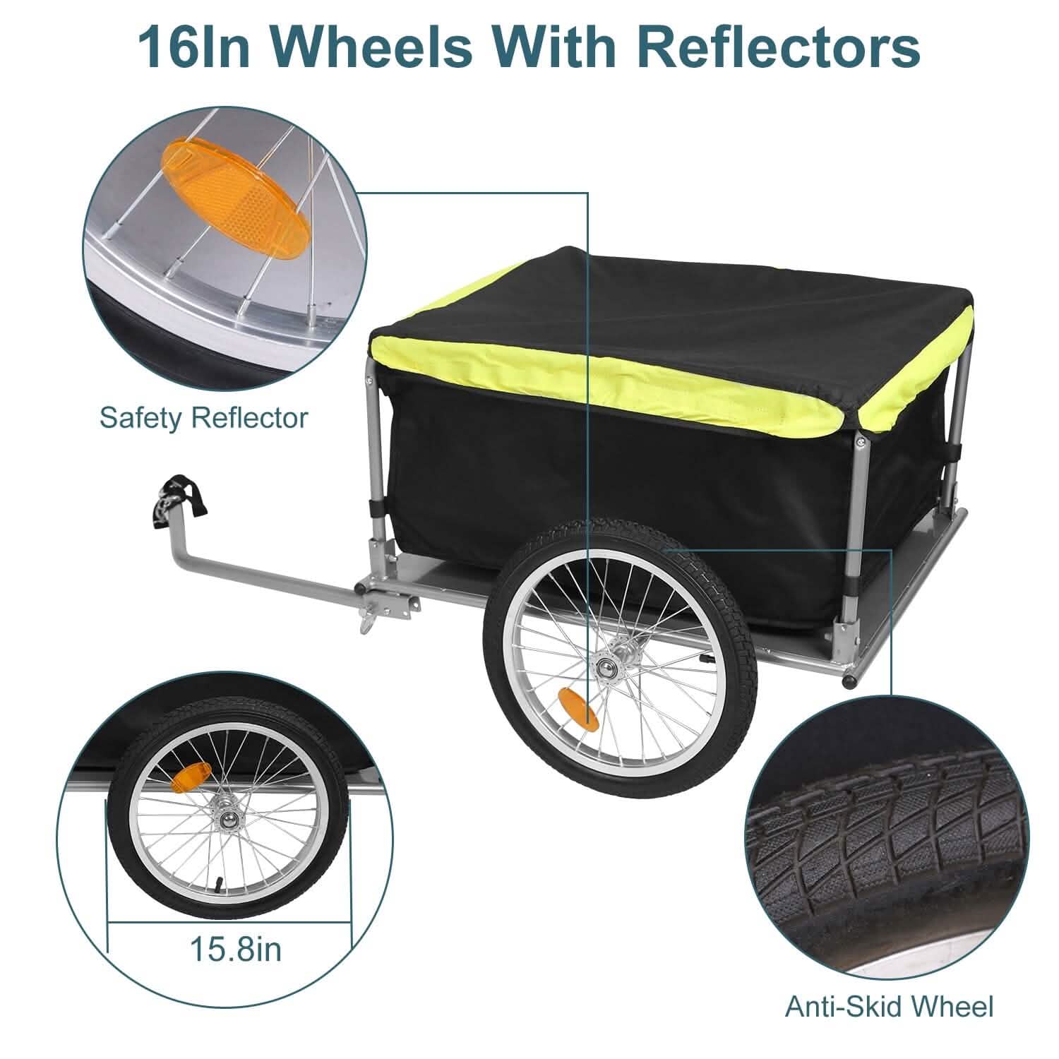 Foldable Bicycle Cargo Wagon Trailer Outdoor Recreation - Tophatter Daily Deals