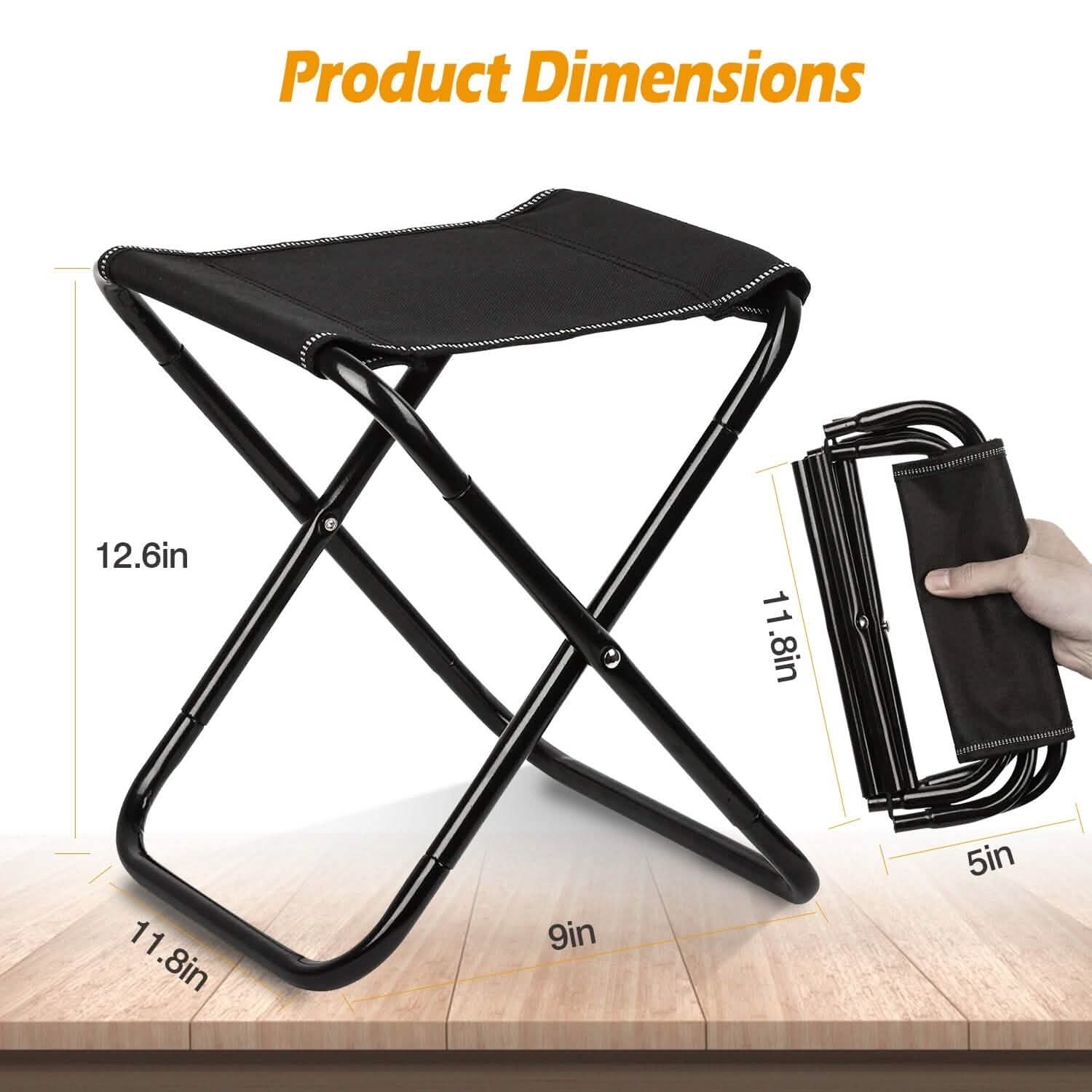 Foldable Camping Stool Portable Travel Chair Outdoor Recreation - Tophatter Daily Deals