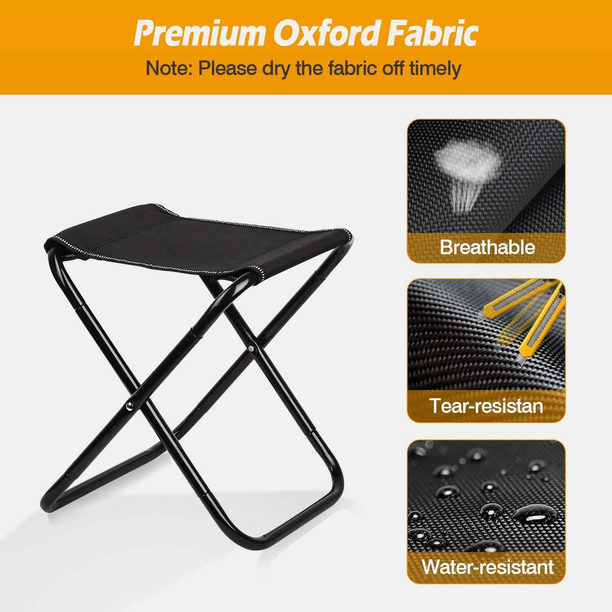 Foldable Camping Stool Portable Travel Chair Outdoor Recreation - Tophatter Daily Deals