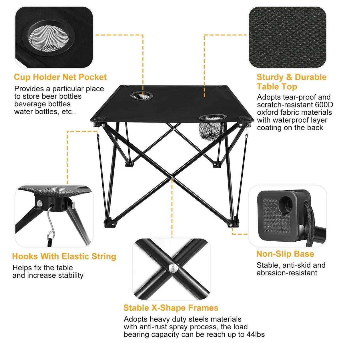 Foldable Camping Table Portable Travel Desk Outdoor Recreation - Tophatter Daily Deals