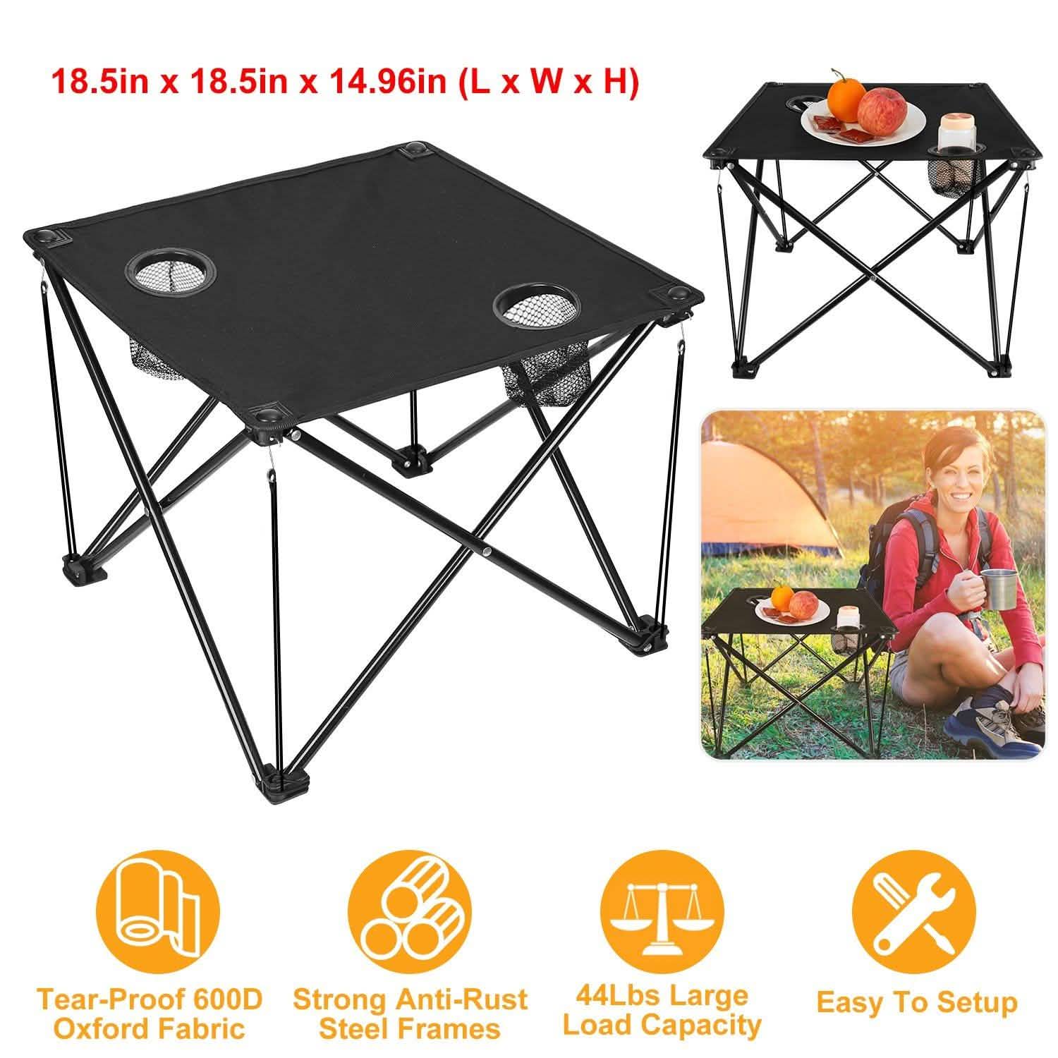 Foldable Camping Table Portable Travel Desk Outdoor Recreation - Tophatter Daily Deals