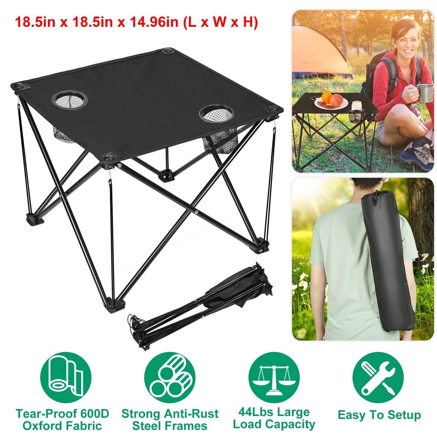 Foldable Camping Table Portable Travel Desk Outdoor Recreation - Tophatter Daily Deals