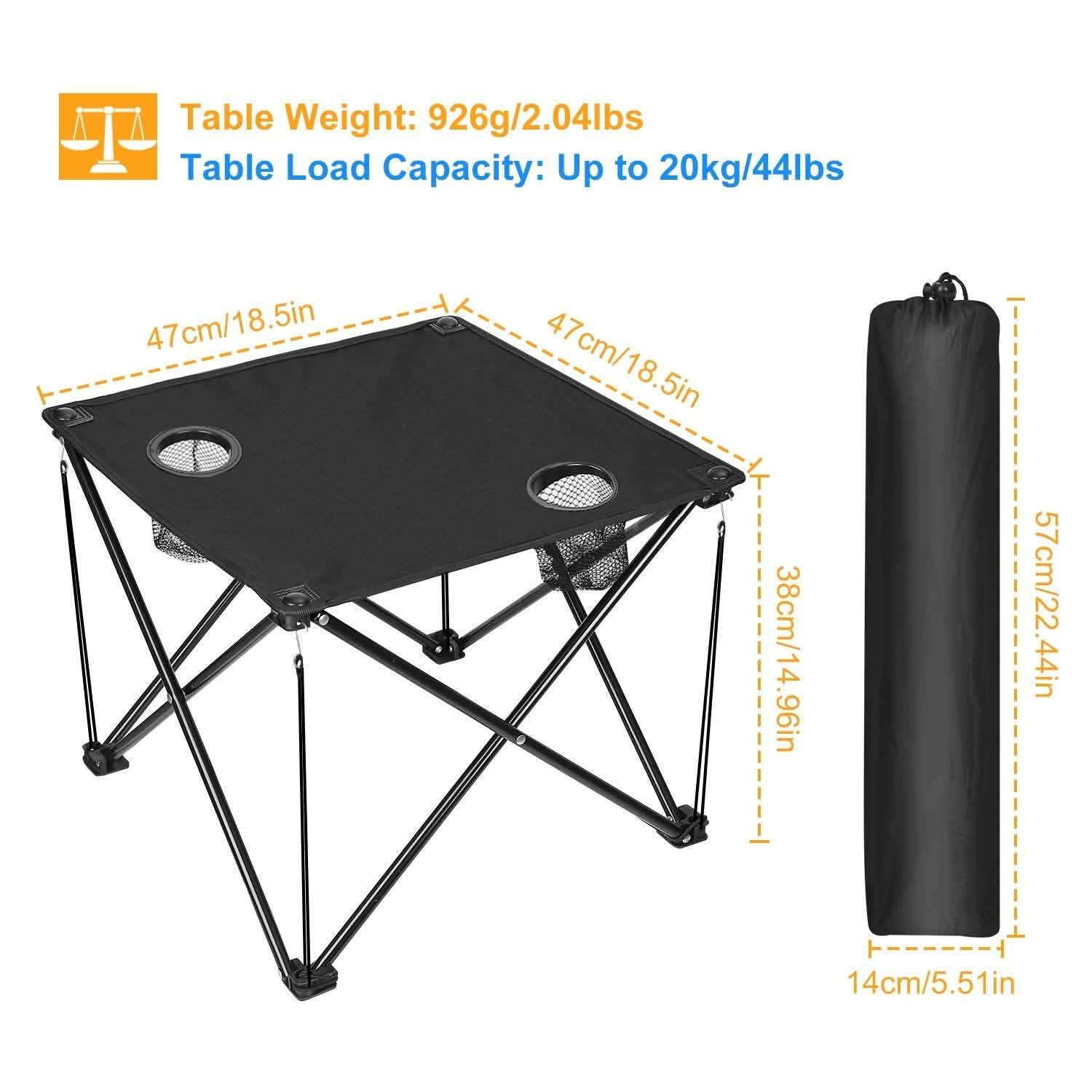 Foldable Camping Table Portable Travel Desk Outdoor Recreation - Tophatter Daily Deals