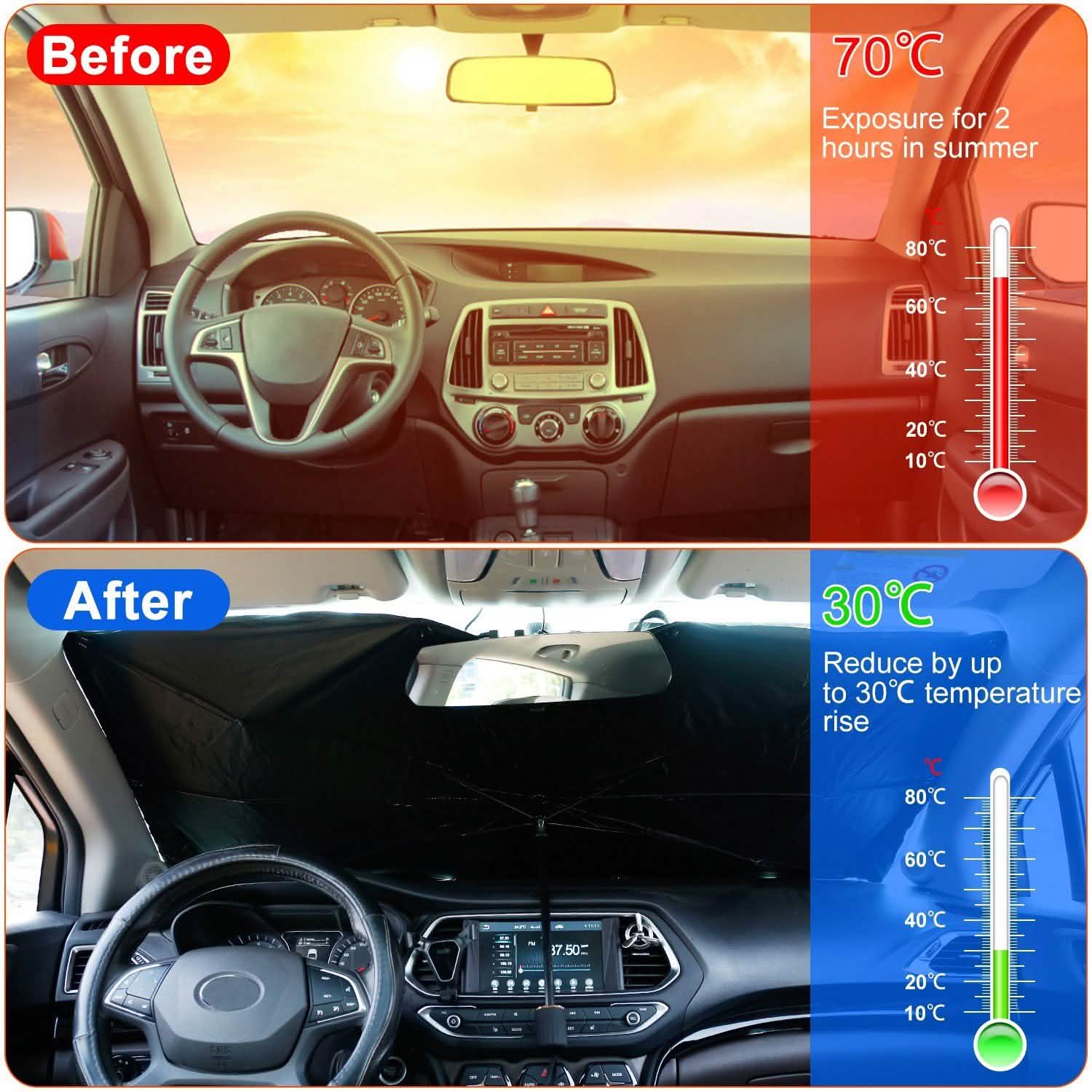 Foldable Car Sunshield Umbrella Automotive - Tophatter Daily Deals