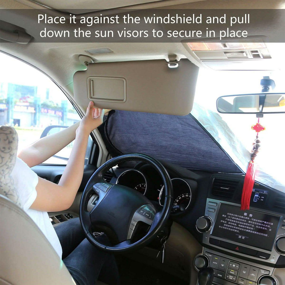 Foldable Car Windshield Visor Sunshade Automotive - Tophatter Daily Deals