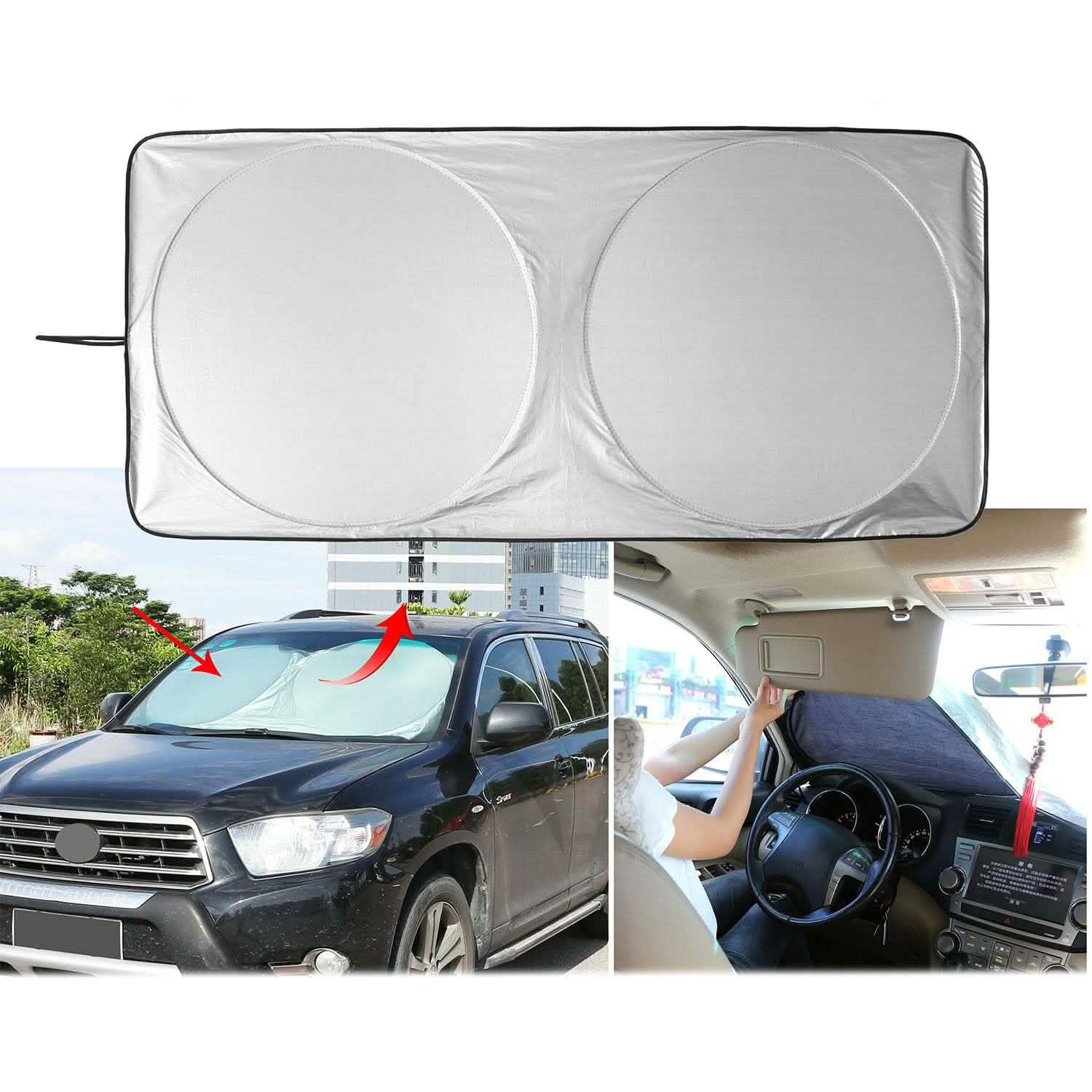 Foldable Car Windshield Visor Sunshade Automotive - Tophatter Daily Deals