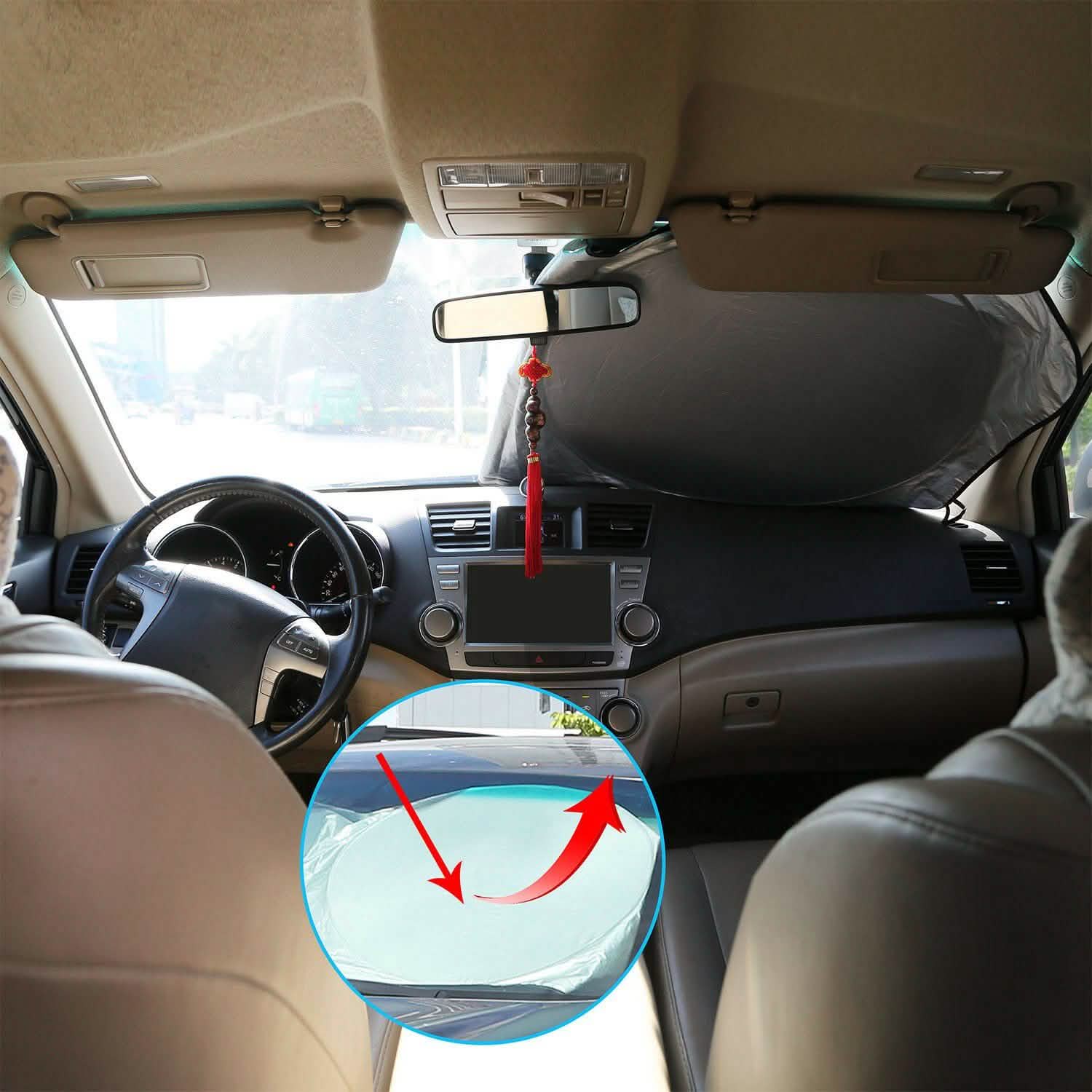 Foldable Car Windshield Visor Sunshade Automotive - Tophatter Daily Deals