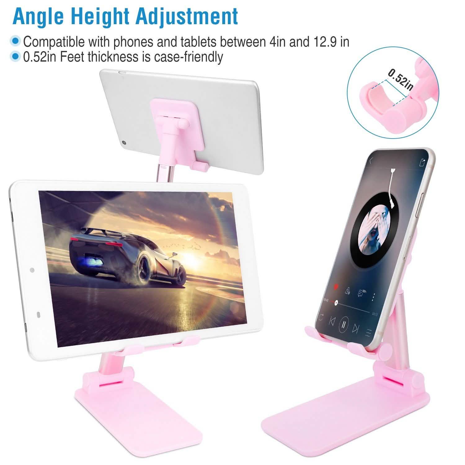 Foldable Desktop Phone Stand Angle Height Adjustable Holder Mobile Accessories - Tophatter Daily Deals
