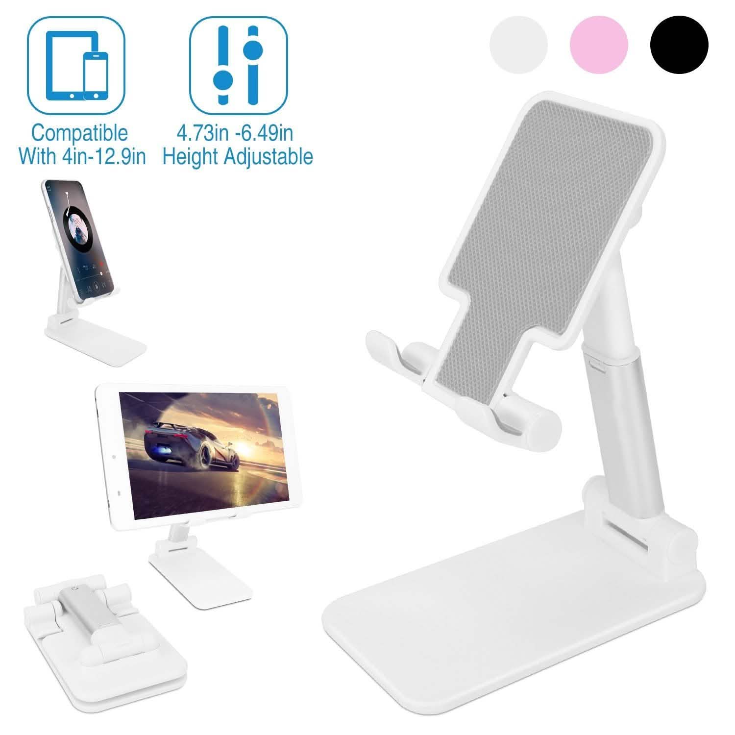 Foldable Desktop Phone Stand Angle Height Adjustable Holder Mobile Accessories - Tophatter Daily Deals