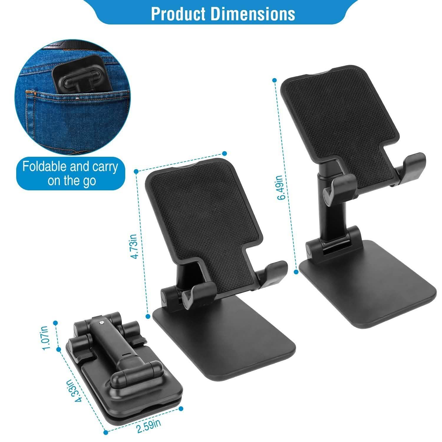 Foldable Desktop Phone Stand Angle Height Adjustable Holder Mobile Accessories - Tophatter Daily Deals