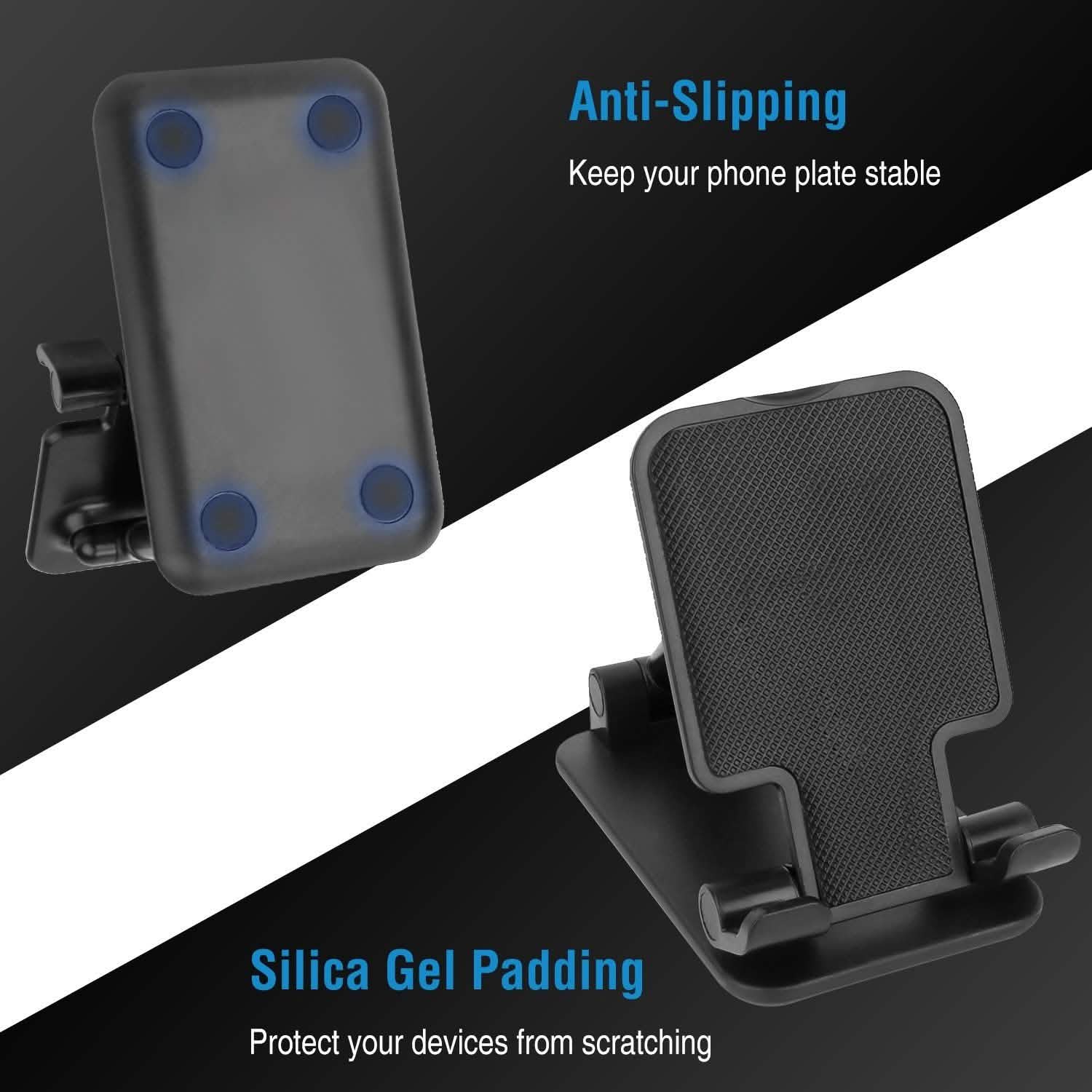 Foldable Desktop Phone Stand Angle Height Adjustable Holder Mobile Accessories - Tophatter Daily Deals