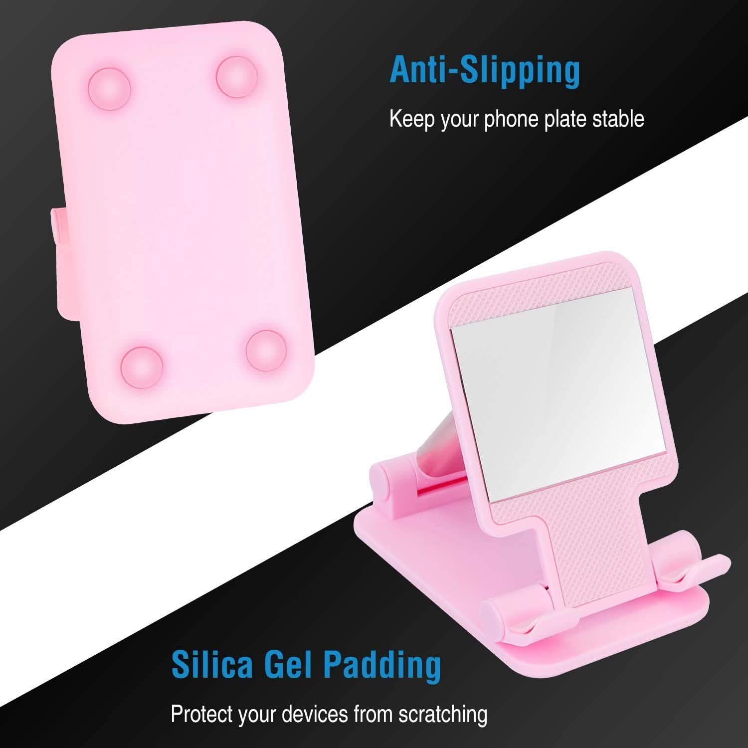 Foldable Desktop Phone Stand Angle Height Adjustable Holder Mobile Accessories - Tophatter Daily Deals