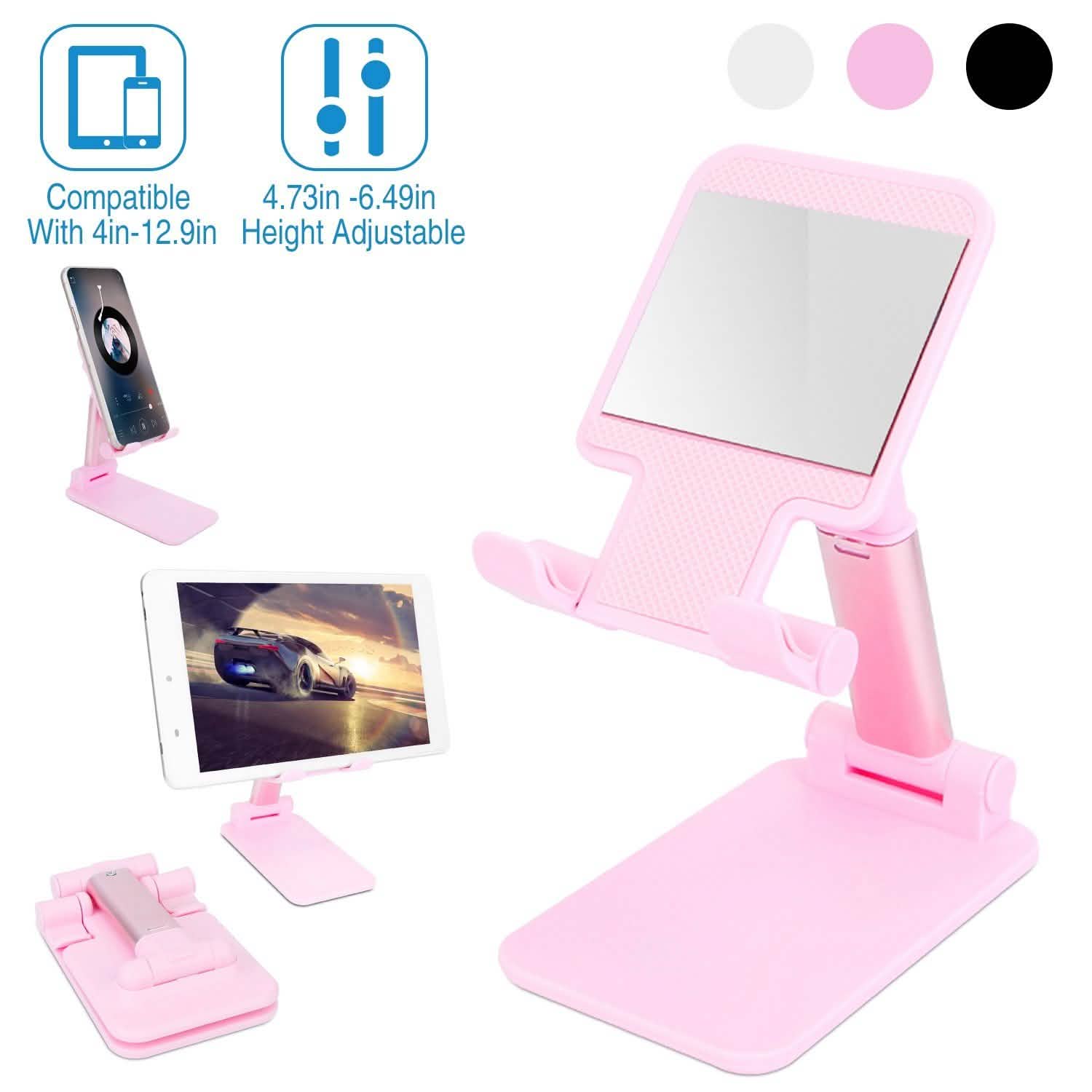 Foldable Desktop Phone Stand Angle Height Adjustable Holder Mobile Accessories - Tophatter Daily Deals