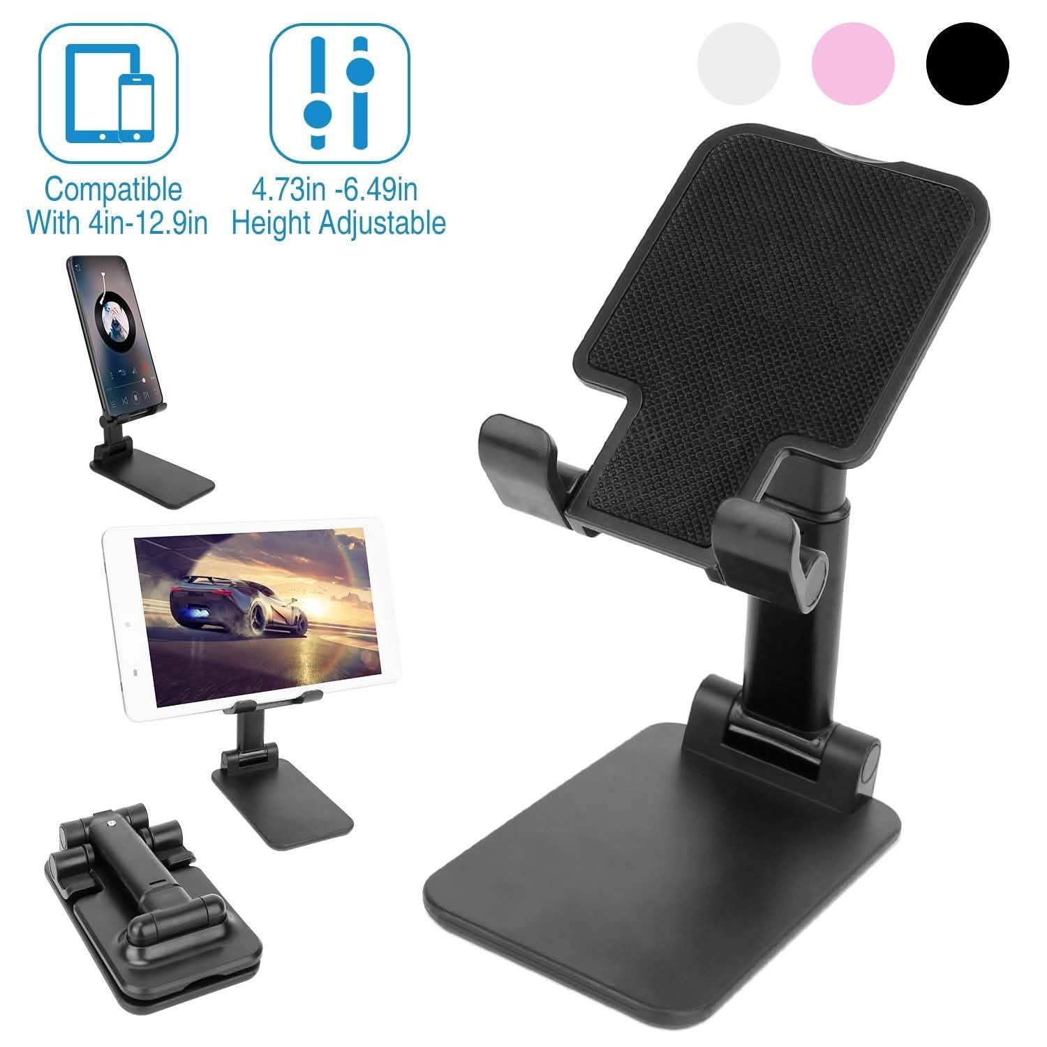 Foldable Desktop Phone Stand Angle Height Adjustable Holder Mobile Accessories - Tophatter Daily Deals
