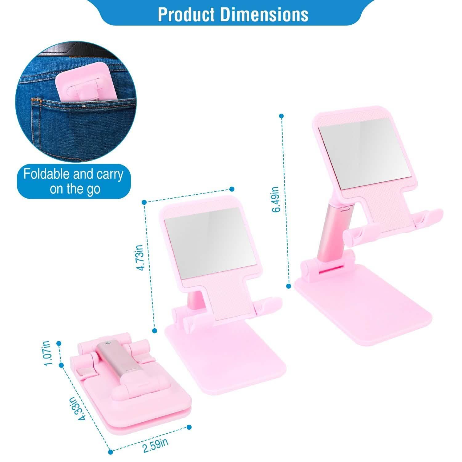 Foldable Desktop Phone Stand Angle Height Adjustable Holder Mobile Accessories - Tophatter Daily Deals