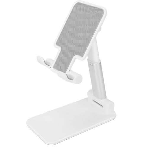 Foldable Desktop Phone Stand Angle Height Adjustable Holder White Mobile Accessories - Tophatter Daily Deals