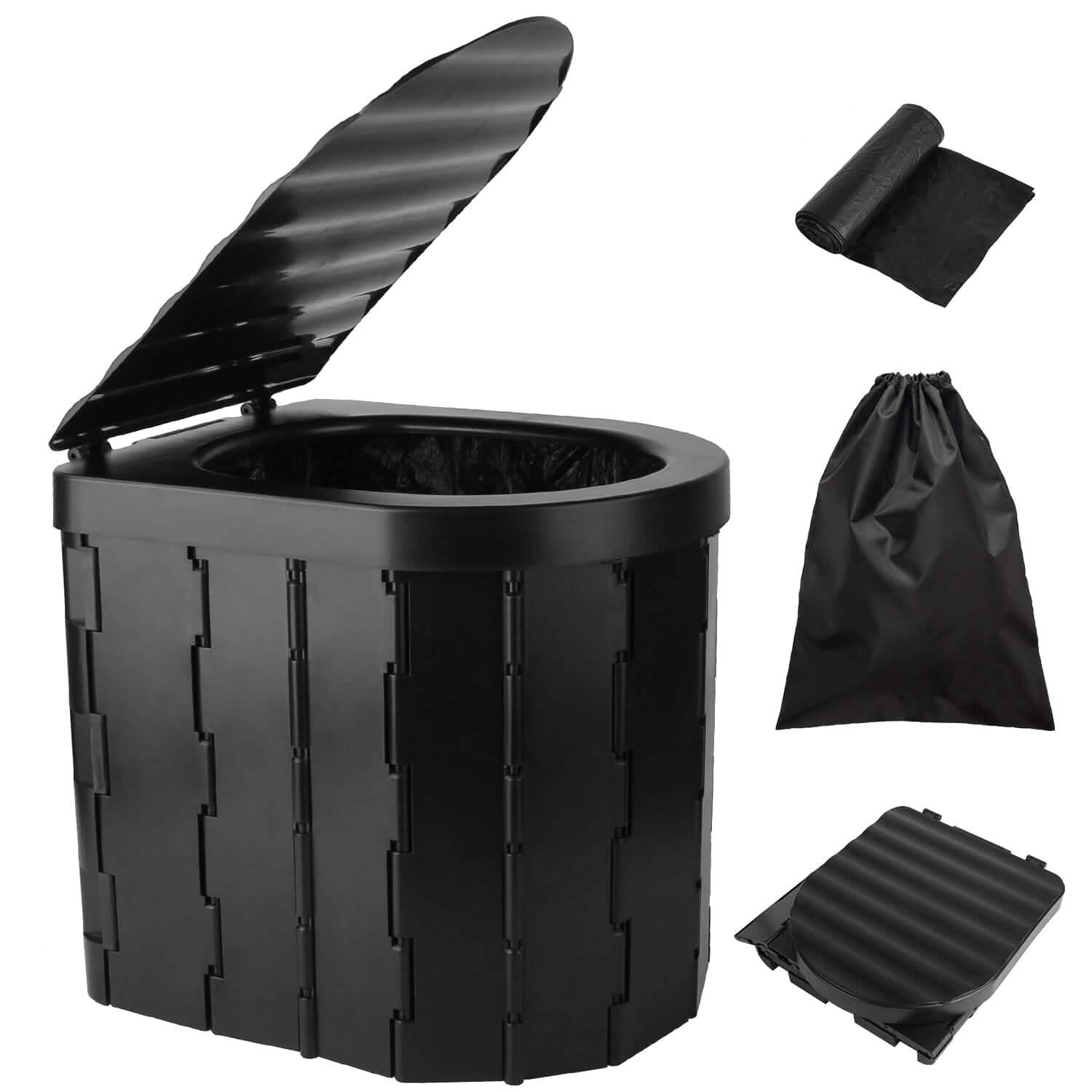 Foldable Emergency Toilet Portable Porta Potty Outdoor Recreation - Tophatter Daily Deals