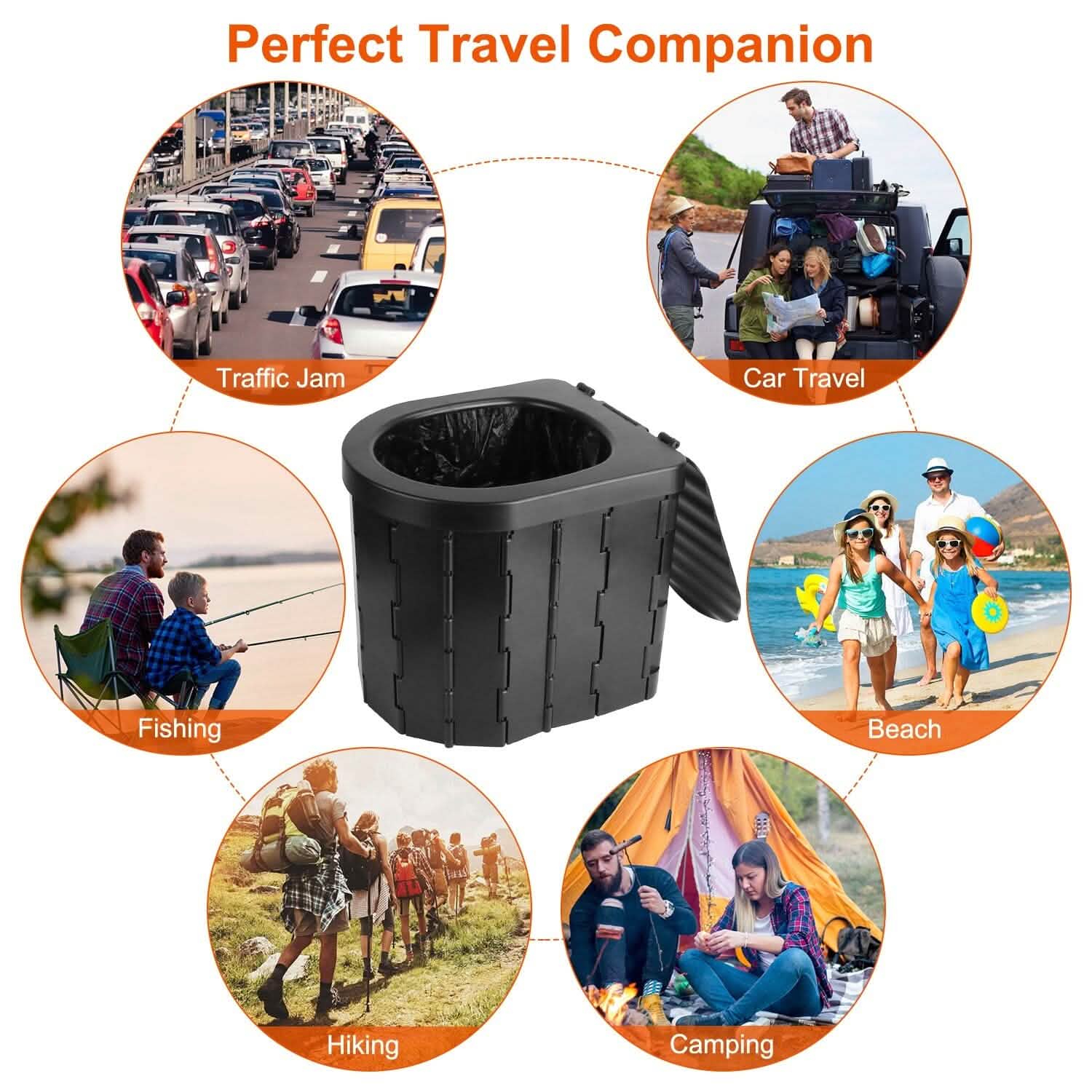 Foldable Emergency Toilet Portable Porta Potty Outdoor Recreation - Tophatter Daily Deals