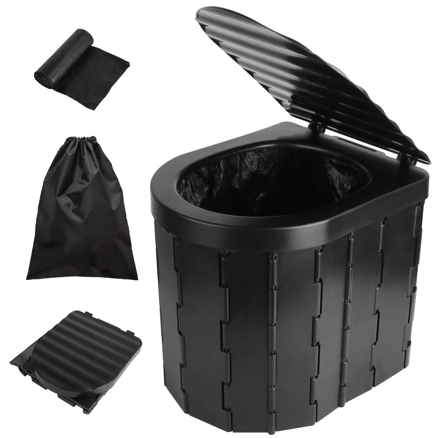 Foldable Emergency Toilet Portable Porta Potty Outdoor Recreation - Tophatter Daily Deals