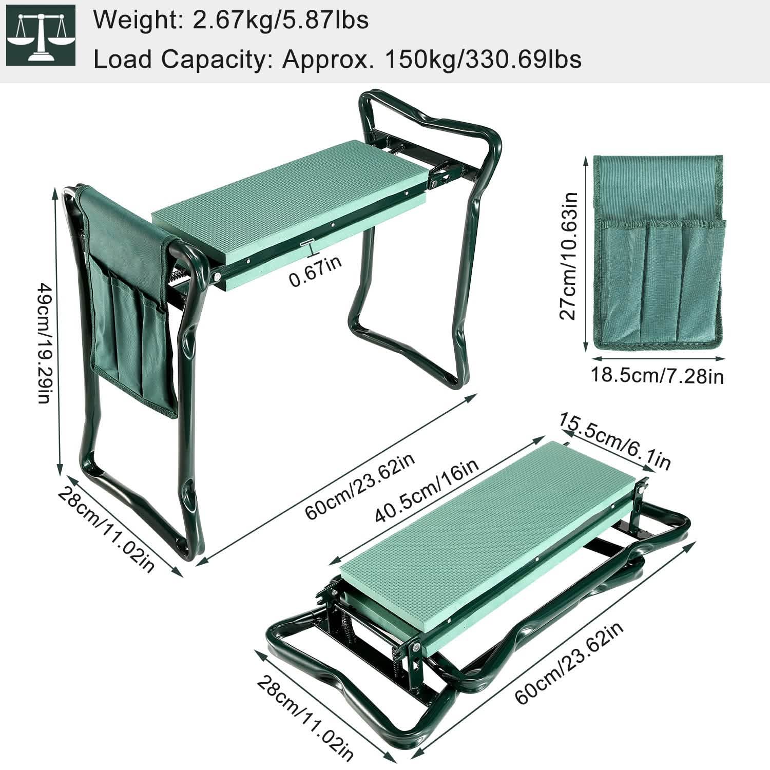 Foldable Garden Kneeler Seat with Kneeling Soft Cushion Pad Garden & Patio - Tophatter Daily Deals