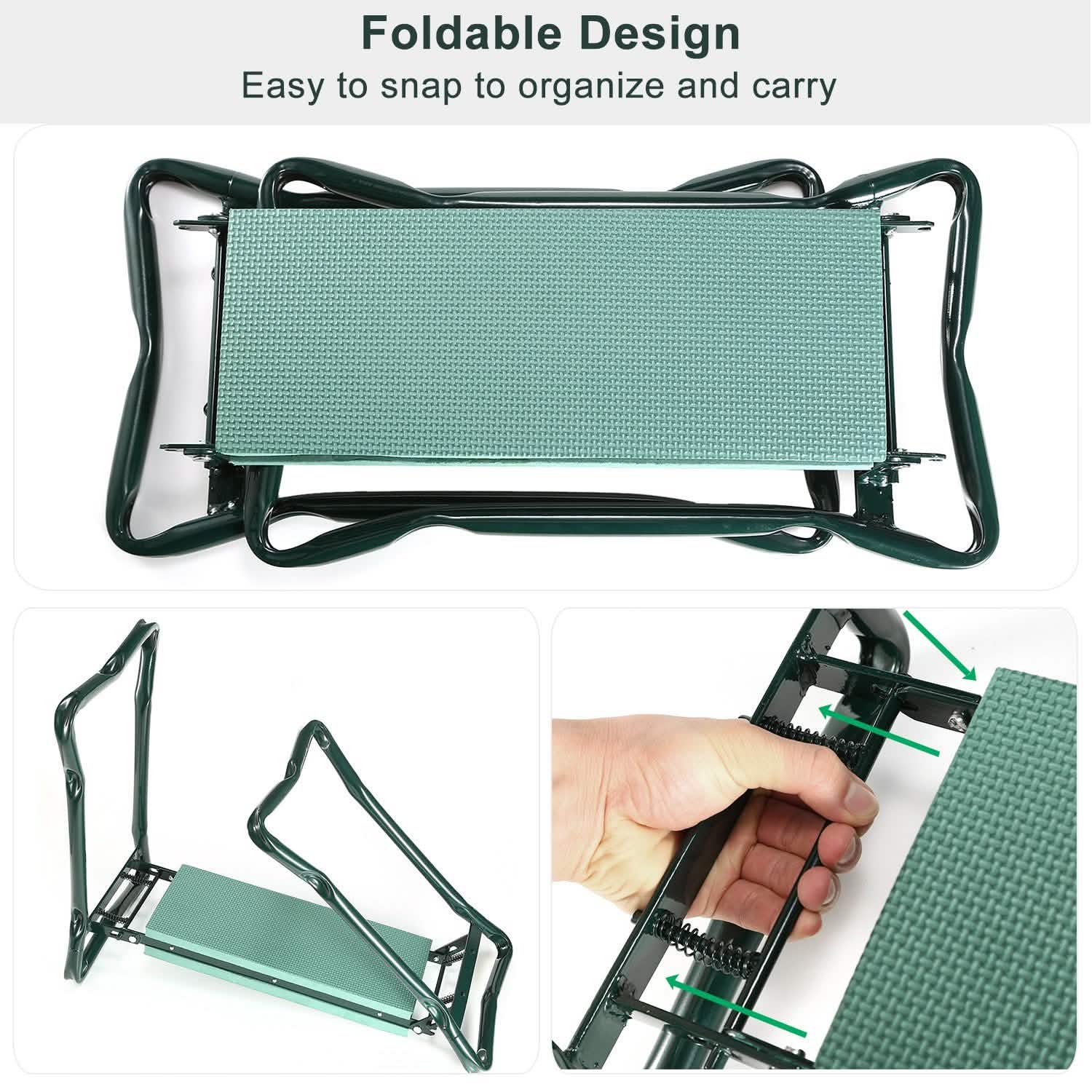 Foldable Garden Kneeler Seat with Kneeling Soft Cushion Pad Garden & Patio - Tophatter Daily Deals