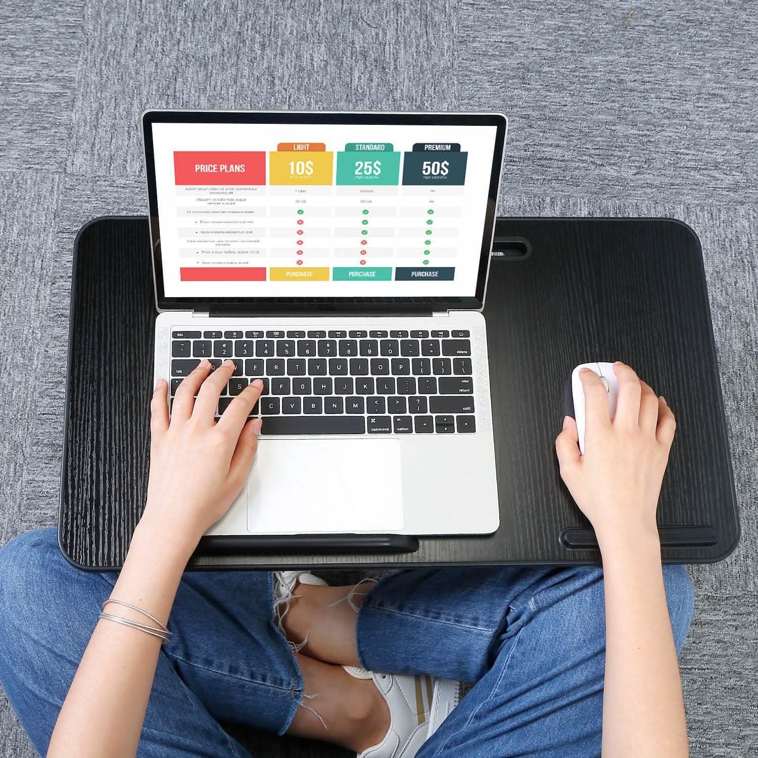 Foldable Laptop Stand Height Angle Computer Accessories - Tophatter Daily Deals