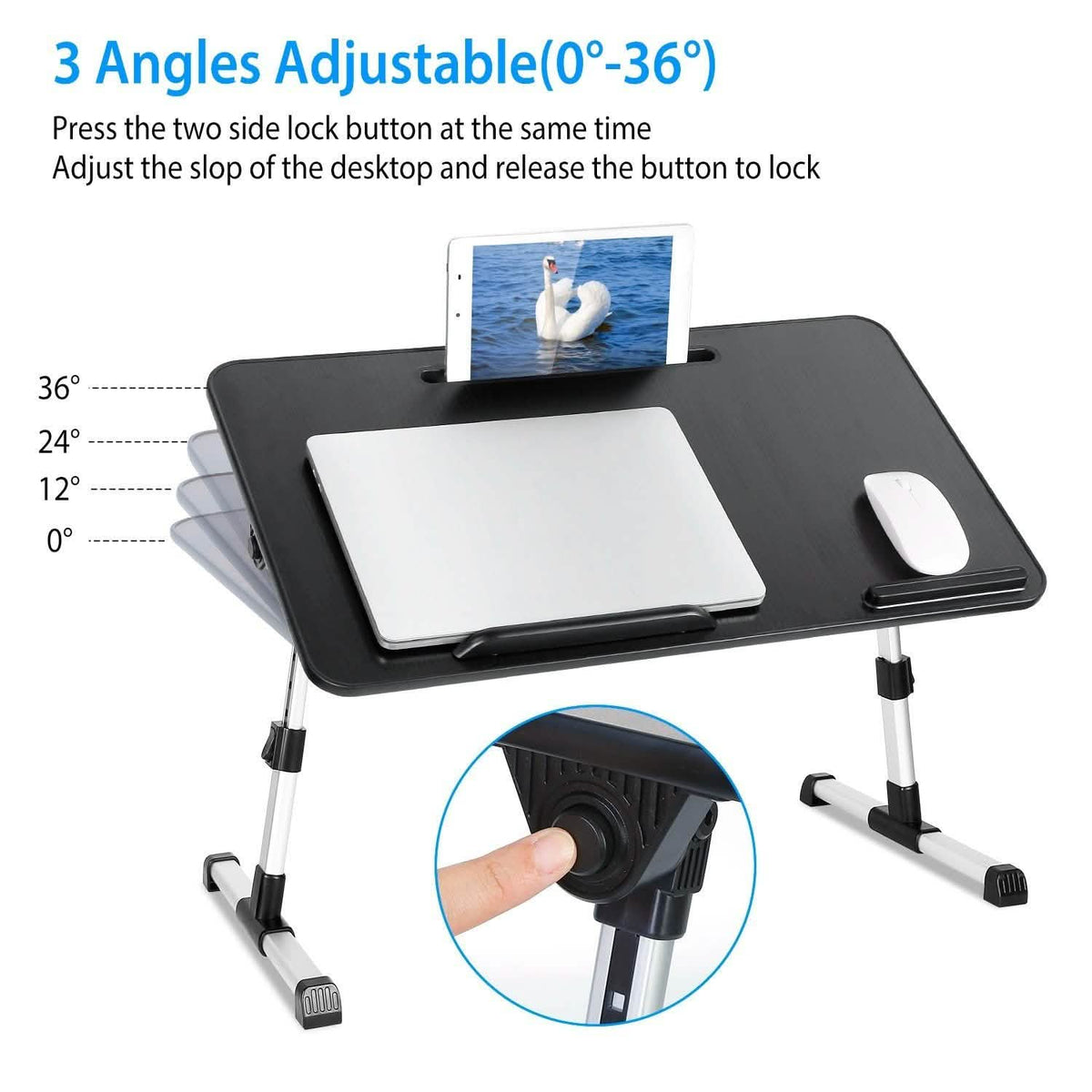 Foldable Laptop Stand Height Angle Computer Accessories - Tophatter Daily Deals