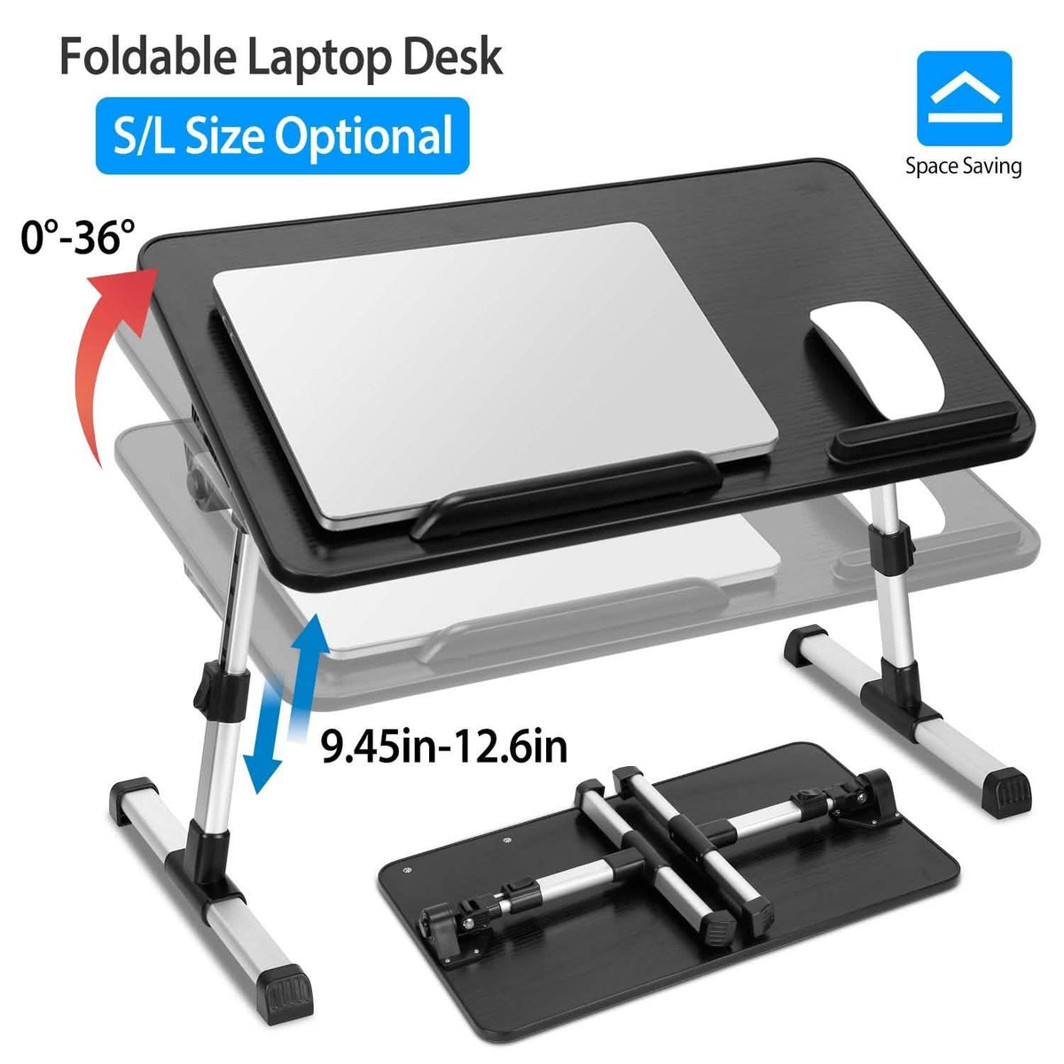 Foldable Laptop Stand with Adjustable Height Angle Computer Accessories - Tophatter Daily Deals