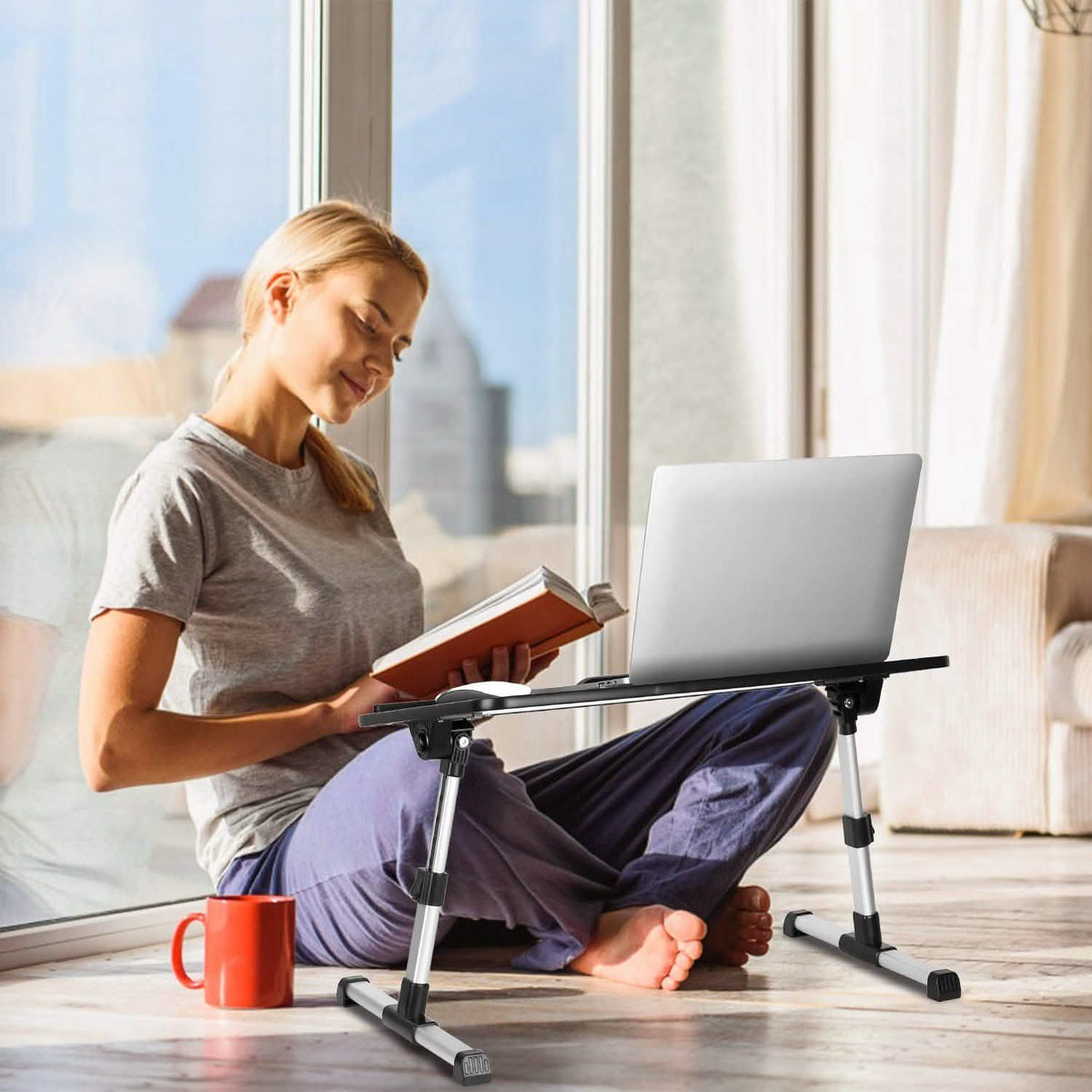 Foldable Laptop Stand with Adjustable Height Angle Computer Accessories - Tophatter Daily Deals