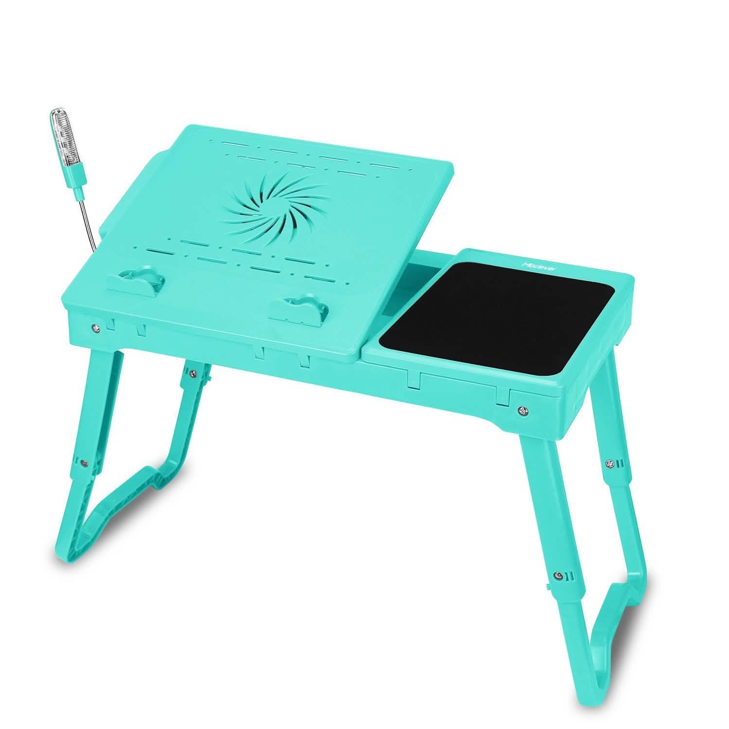 Foldable Laptop Table Bed Notebook Desk Aqua Computer Accessories - Tophatter Daily Deals