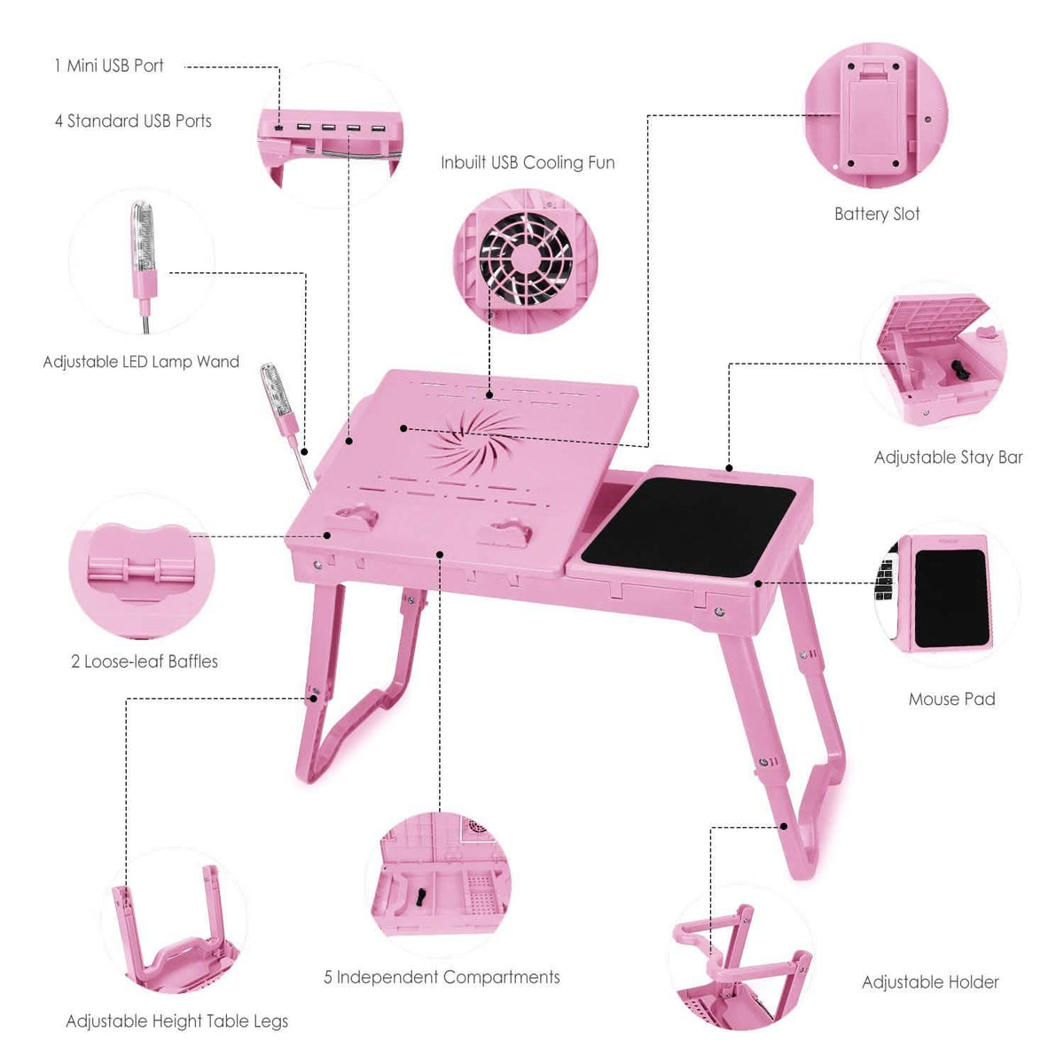 Foldable Laptop Table Bed Notebook Desk Computer Accessories - Tophatter Daily Deals
