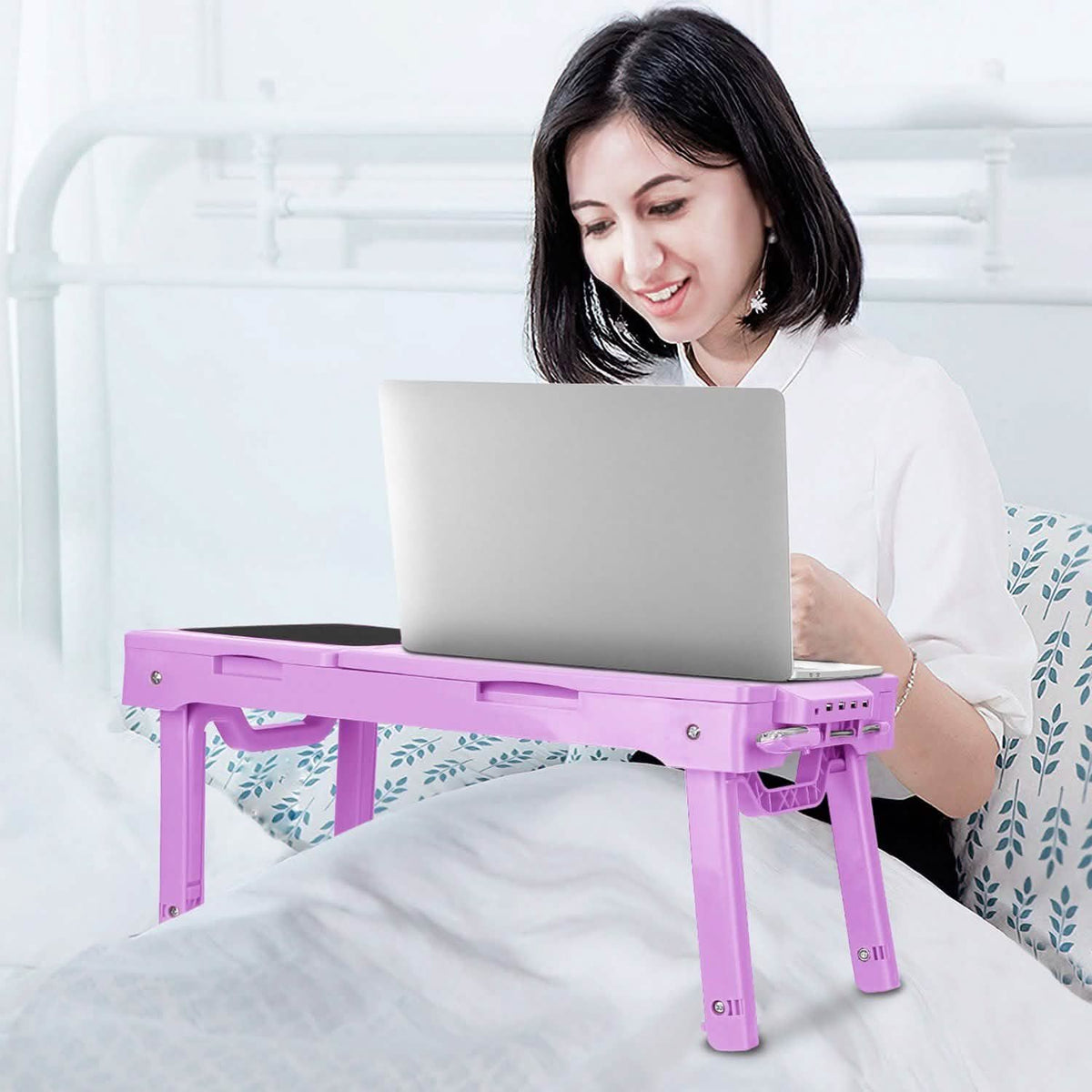 Foldable Laptop Table Bed Notebook Desk Computer Accessories - Tophatter Daily Deals