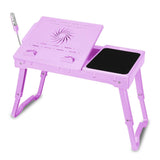 Foldable Laptop Table Bed Notebook Desk Purple Computer Accessories - Tophatter Daily Deals